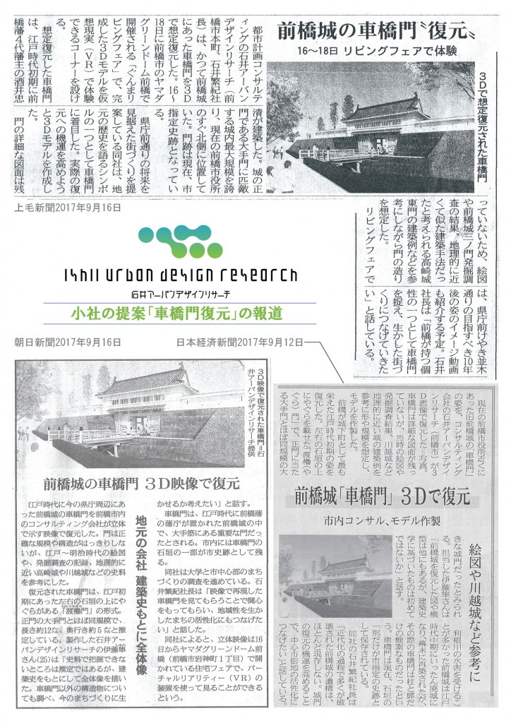 (新聞記事まとめ)小社の提案「車橋門復元」の報道1